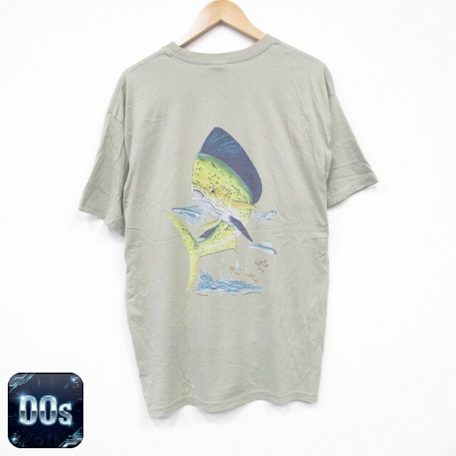 ヘインズ 00s 半袖Tシャツ 魚 グリーン L | 古着