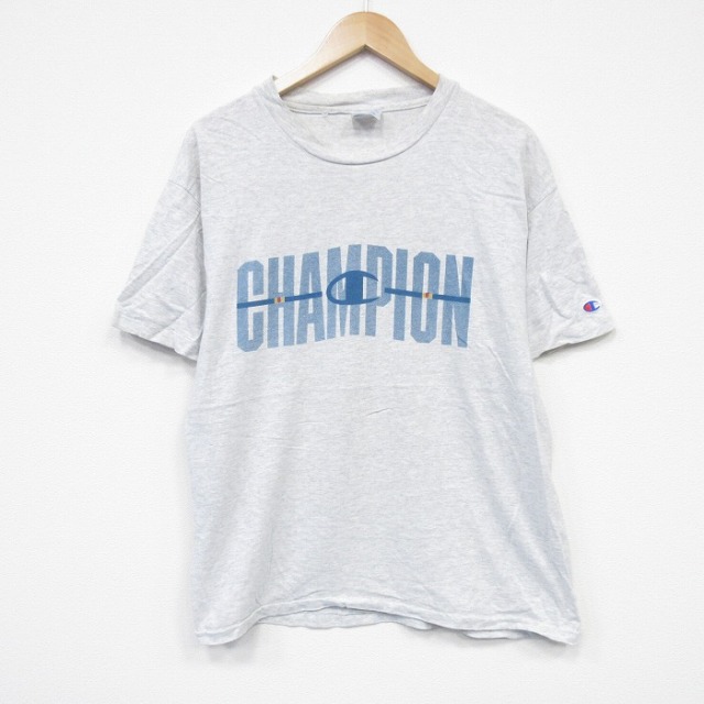 チャンピオン 90s 半袖Tシャツ ビッグロゴ グレー L | 古着