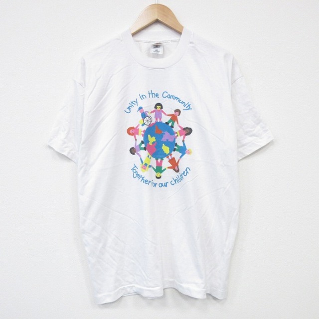 【20%OFF】XL★古着 フルーツオブザルーム 半袖 ビンテージ Tシャツ メンズ 90年代 90s 子供 企業広告 クルーネック 白 ホワイト 25sep24 中古