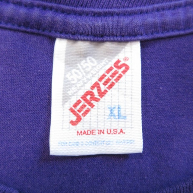 古着通販 XL☆古着 半袖 ビンテージ Tシャツ メンズ クルーネック USA製 紫