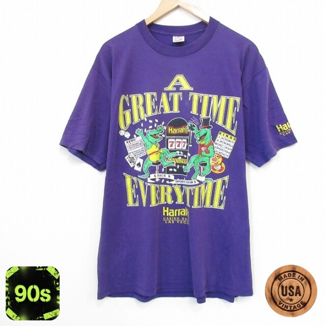 ジャージーズ 90s 半袖Tシャツ ワニ パープル XL | 古着