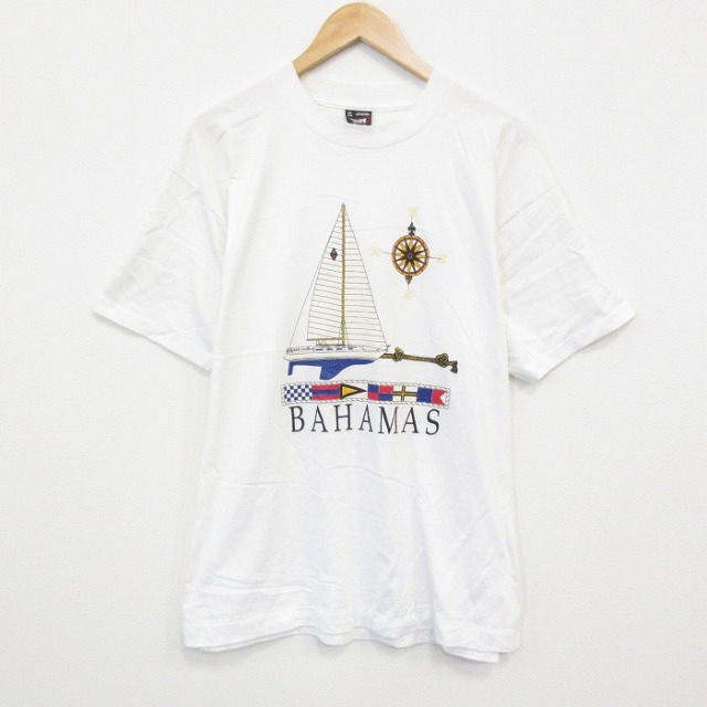 フルーツオブザルーム 90s 半袖Tシャツ バハマヨット ホワイト XL | 古着