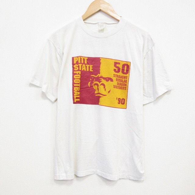 【20%OFF】L★古着 半袖 ビンテージ Tシャツ メンズ 90年代 90s ゴリラ クルーネック USA製 白 ホワイト 25sep25 中古