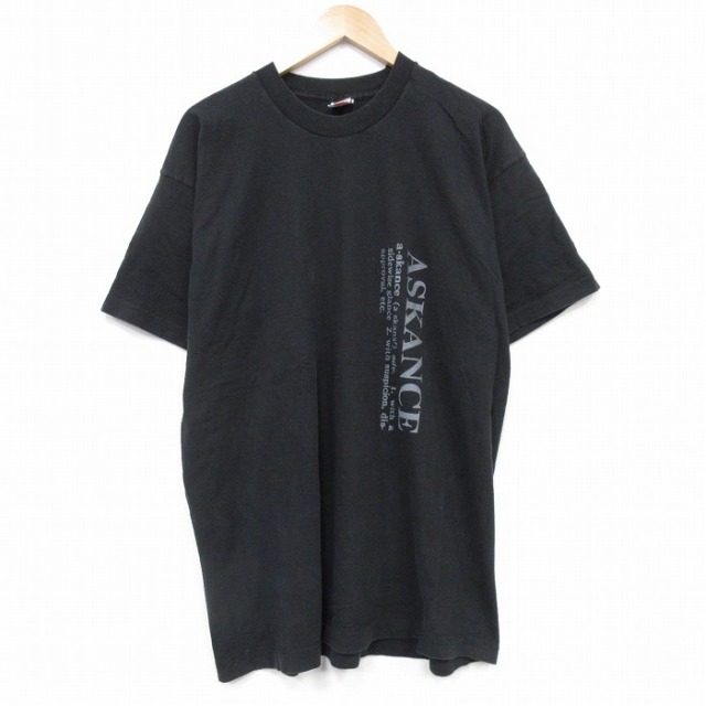 XL★古着 フルーツオブザルーム 半袖 ビンテージ Tシャツ メンズ 90年代 90s ミリオンズ コットン クルーネック USA製 黒 ブラック 25sep27 中古