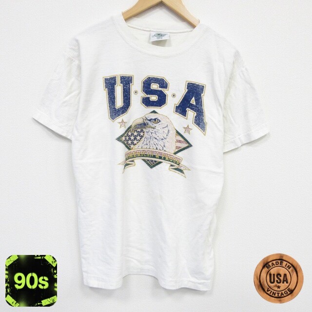90s 半袖Tシャツ USAロゴ ホワイト L | 古着