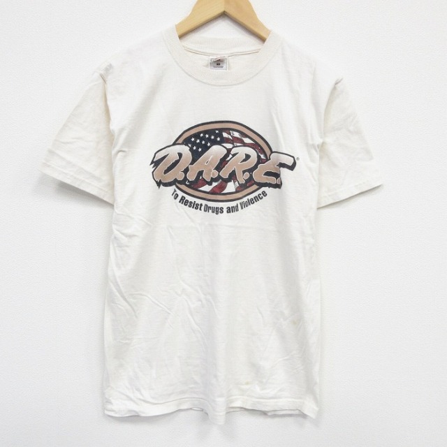 フルーツオブザルーム 00s 半袖Tシャツ DARE 生成り ベージュ M | 古着