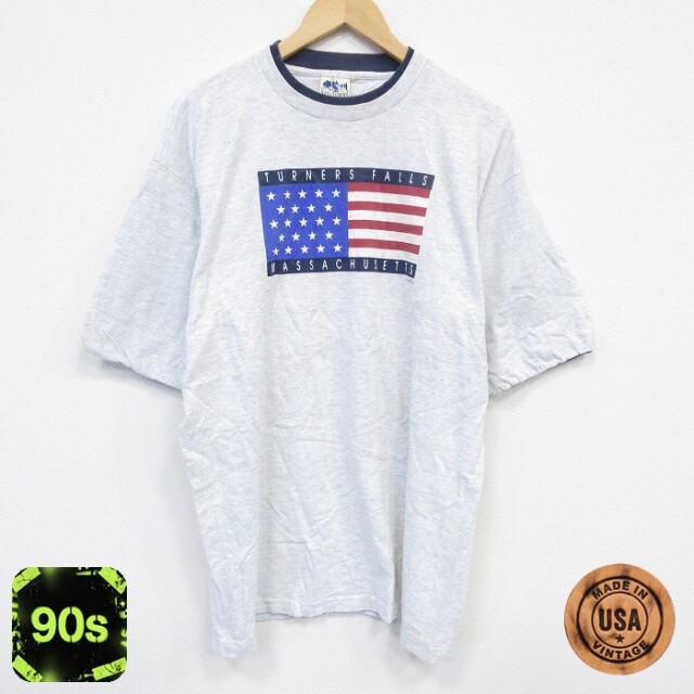 90s 半袖Tシャツ マサチューセッツ グレー XL | 古着