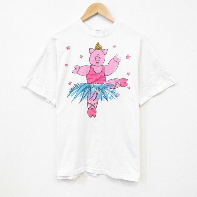 90s 半袖Tシャツ ブタ ホワイト L | 古着