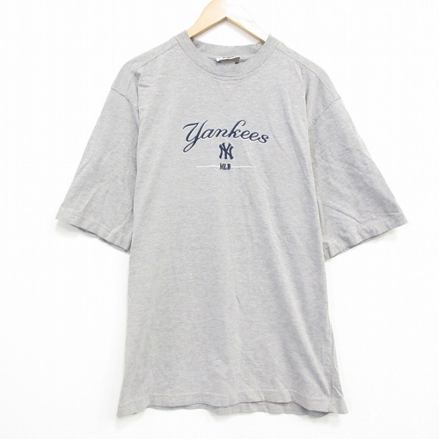 リー 00s 半袖Tシャツ ニューヨークヤンキース刺繍 グレー XL | 古着