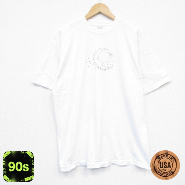 90s 半袖Tシャツ 月 ホワイト XL | 古着