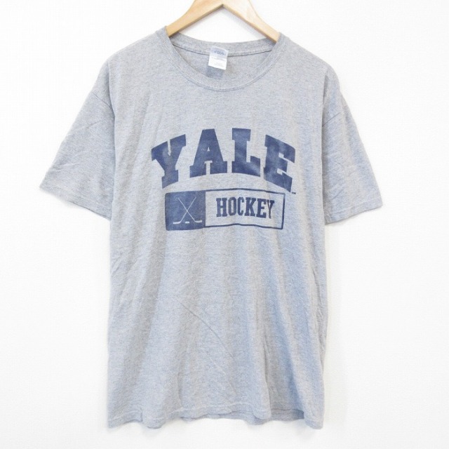 【20%OFF】XL★古着 半袖 ビンテージ Tシャツ メンズ 00年代 00s チェール YALE クルーネック グレー 霜降り 25sep29 中古