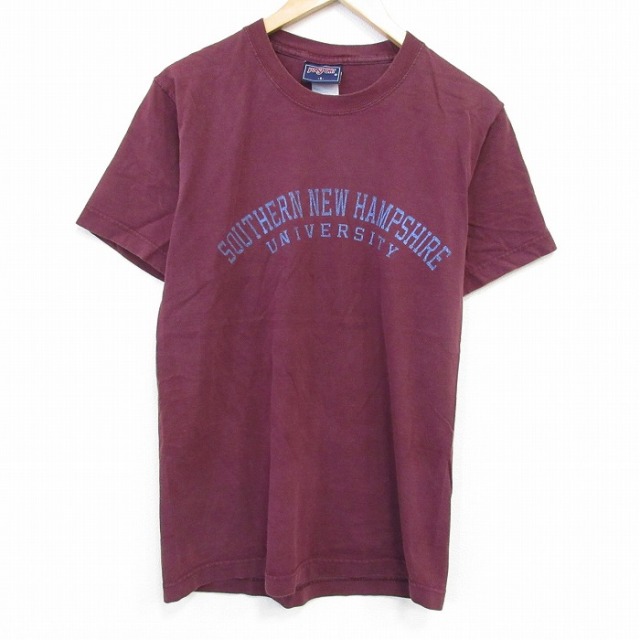 M★古着 ジャンスポーツ 半袖 ビンテージ Tシャツ メンズ 00年代 00s ニューハンプシャー クルーネック エンジ 25sep29 中古