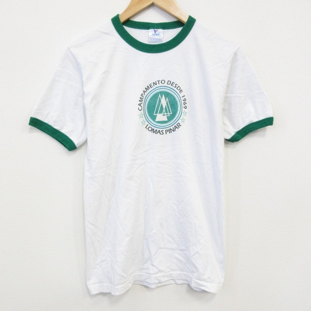 S★古着 半袖 ビンテージ Tシャツ メンズ 00年代 00s キャンプ コットン クルーネック 白 ホワイト リンガー 25sep29 中古