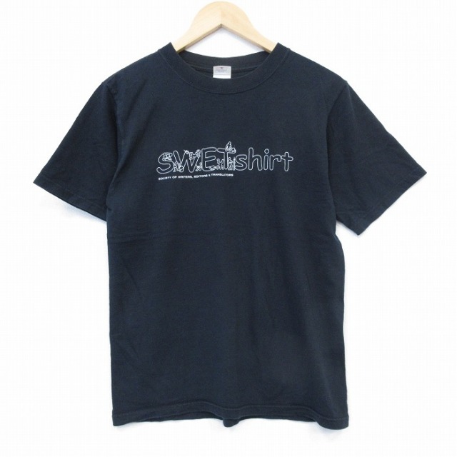 【20%OFF】M★古着 半袖 ビンテージ Tシャツ メンズ 00年代 00s SWET コットン クルーネック 黒 ブラック 25oct01 中古