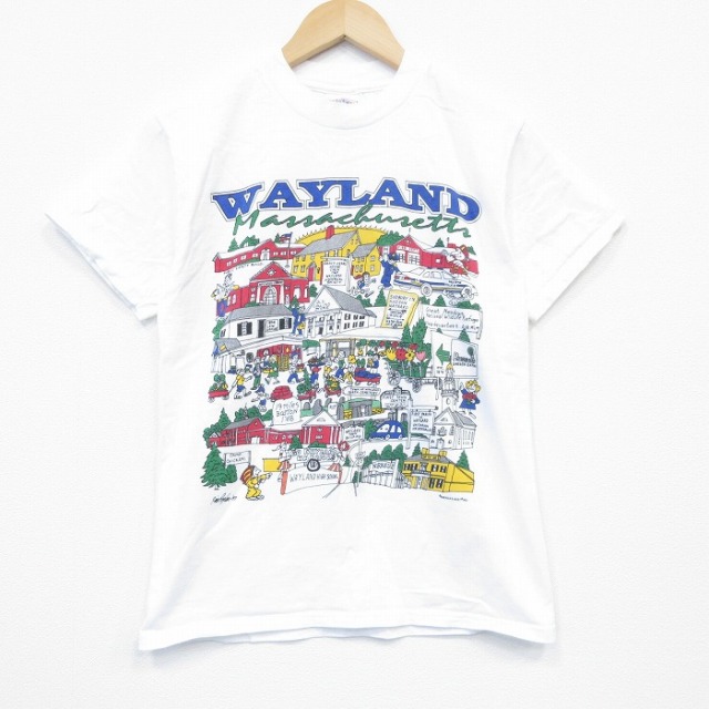 S★古着 ヘインズ Hanes 半袖 ビンテージ Tシャツ メンズ 00年代 00s WAYLAND コットン クルーネック 白 ホワイト 25oct01 中古