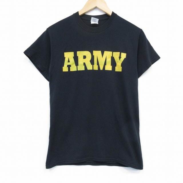 S★古着 半袖 ビンテージ Tシャツ メンズ 00年代 00s ミリタリー ARMY クルーネック 黒 ブラック 25oct01 中古