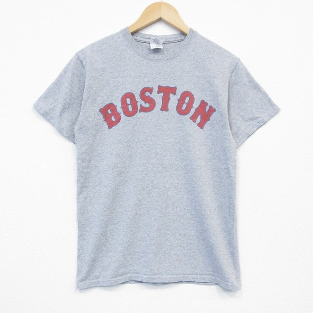 【20%OFF】S★古着 半袖 ビンテージ Tシャツ メンズ 00年代 00s MLB ボストンレッドソックス クルーネック グレー 霜降り メジャーリーグ ベースボール 野球 25oct01 中古