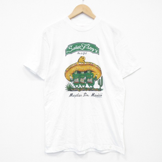 L★古着 半袖 ビンテージ Tシャツ メンズ 00年代 00s セニョールフロッグ クルーネック 白 26mar11