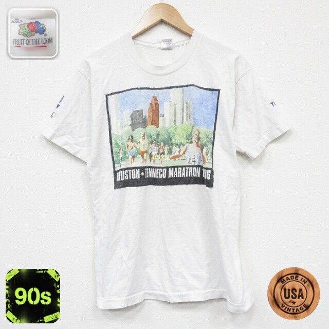 【50%OFF】フルーツオブザルーム 90s 半袖Tシャツ マラソン ホワイト L | 古着