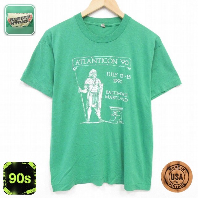 【50%OFF】スクリーンスターズ 90s 半袖Tシャツ 騎士 グリーン L | 古着