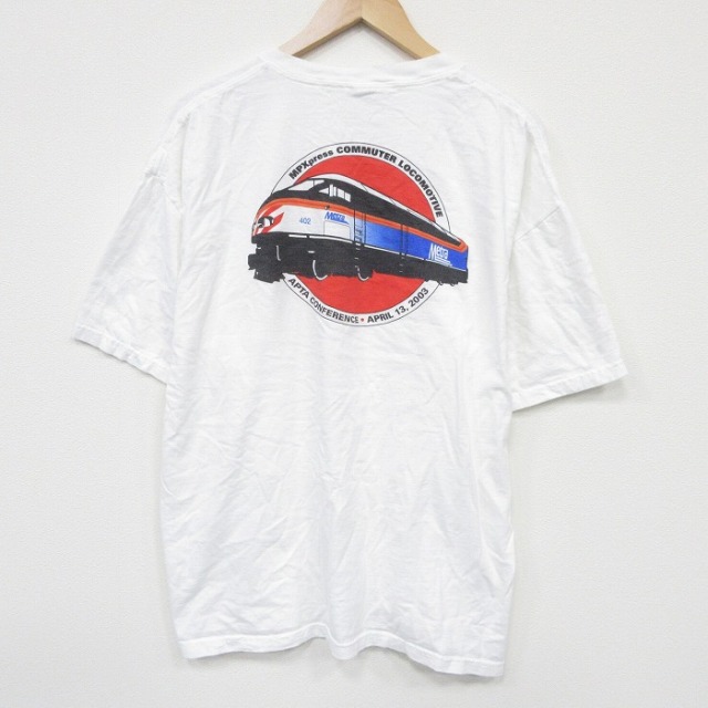 【50%OFF】00s 半袖Tシャツ 電車 ホワイト XL | 古着