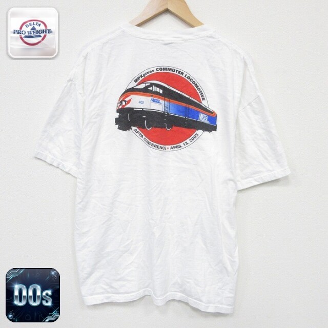 00s 半袖Tシャツ 電車 ホワイト XL | 古着