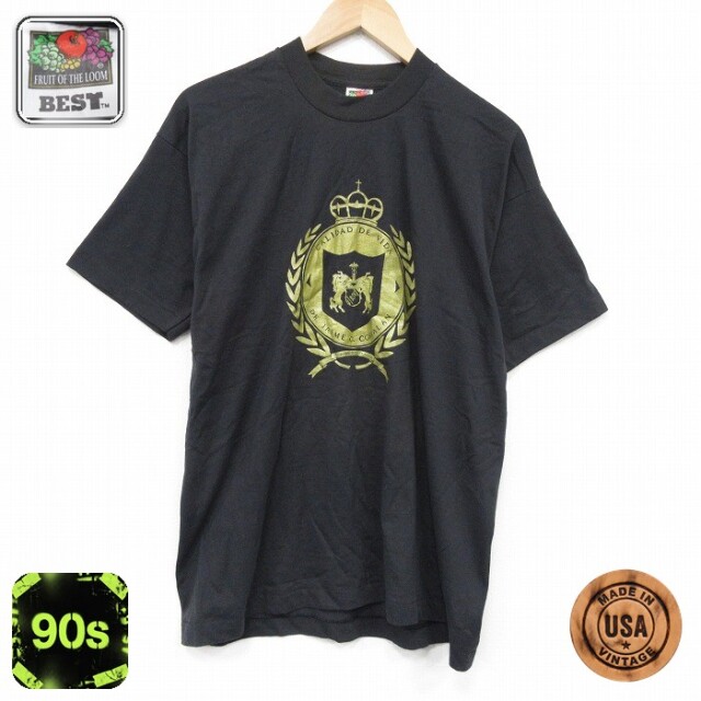 【50%OFF】フルーツオブザルーム 90s 半袖Tシャツ CALIDAD ブラック L | 古着