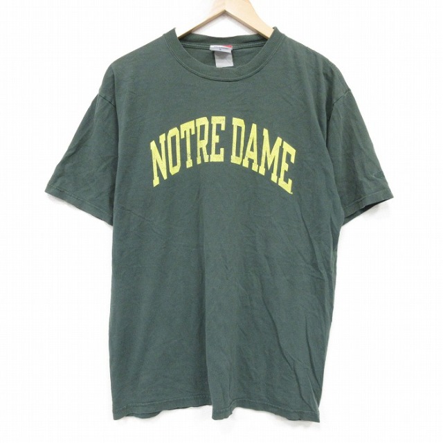 チャンピオン 00s 半袖Tシャツ ノートルダム グリーン L | 古着