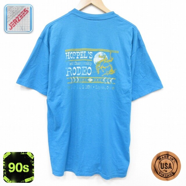 【50%OFF】ジャージーズ 90s 半袖Tシャツ ロデオ ライトブルー XL | 古着