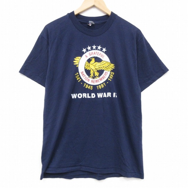 ヘインズ 90s 半袖Tシャツ 鳥 ネイビー L | 古着
