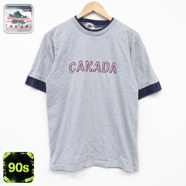 90s 半袖Tシャツ 刺繍 グレー M | 古着