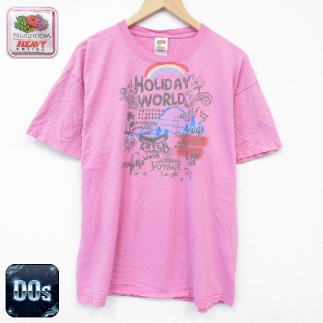 フルーツオブザルーム 00s 半袖Tシャツ ホリデイ ピンク XL | 古着