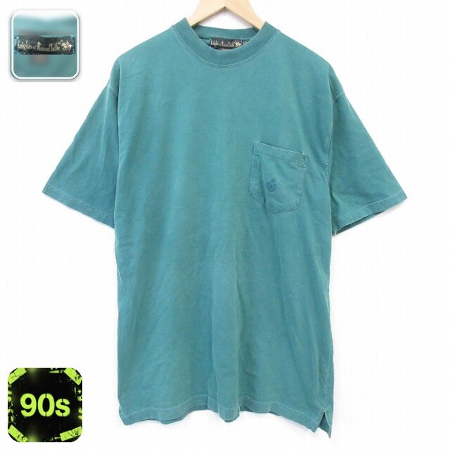90s 半袖Tシャツ ワンポイントロゴ グリーン XL | 古着