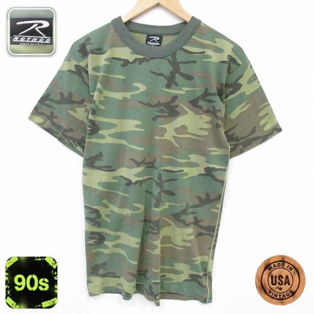 【50%OFF】ロスコ 90s 半袖Tシャツ ウッドランドカモ グリーン M | 古着