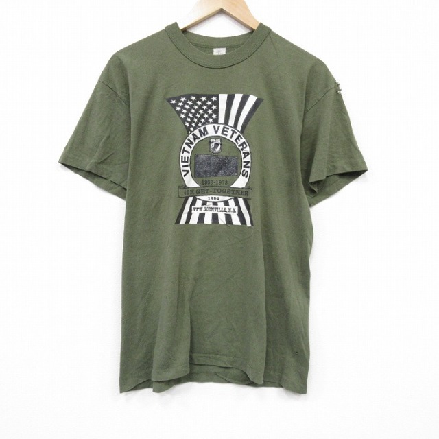 90s 半袖Tシャツ ベトナム帰還兵 グリーン L | 古着
