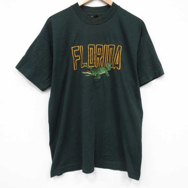 フルーツオブザルーム 90s 半袖Tシャツ フロリダ刺繍 グリーン XL | 古着