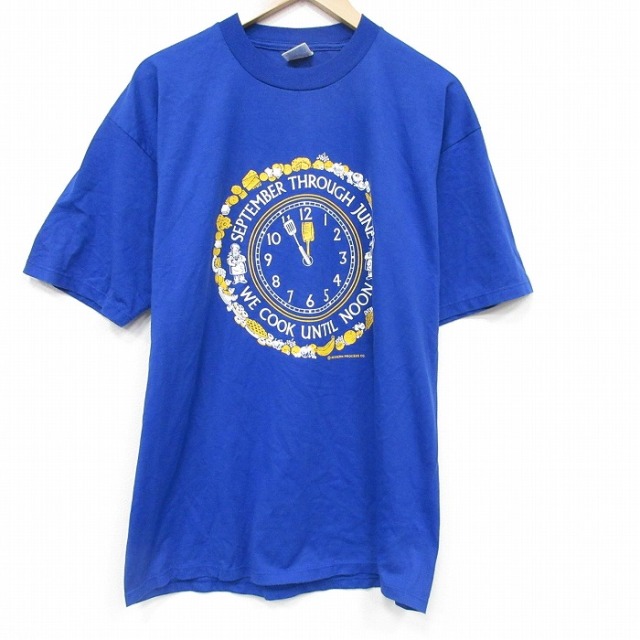 ジャージーズ 90s 半袖Tシャツ 時計 ブルー XL | 古着