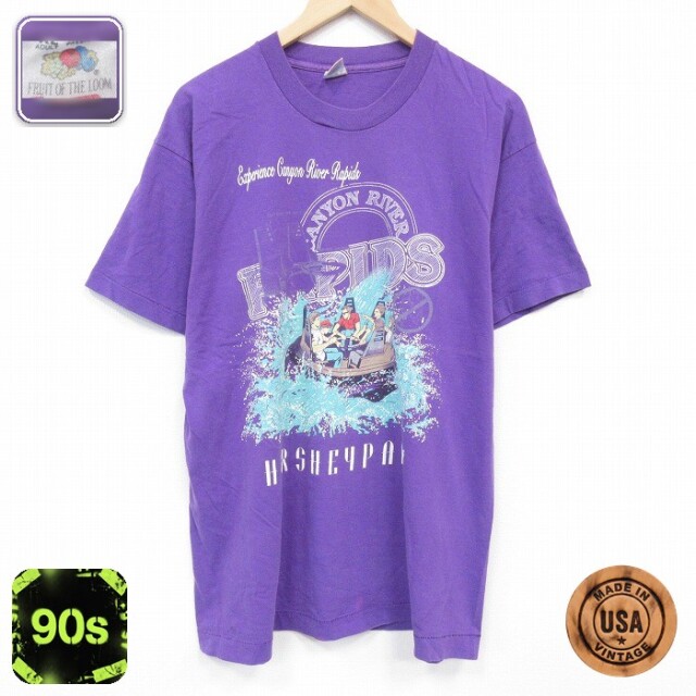 【20%OFF】フルーツオブザルーム 90s 半袖Tシャツ ハンプシャーパーク パープル XL | 古着