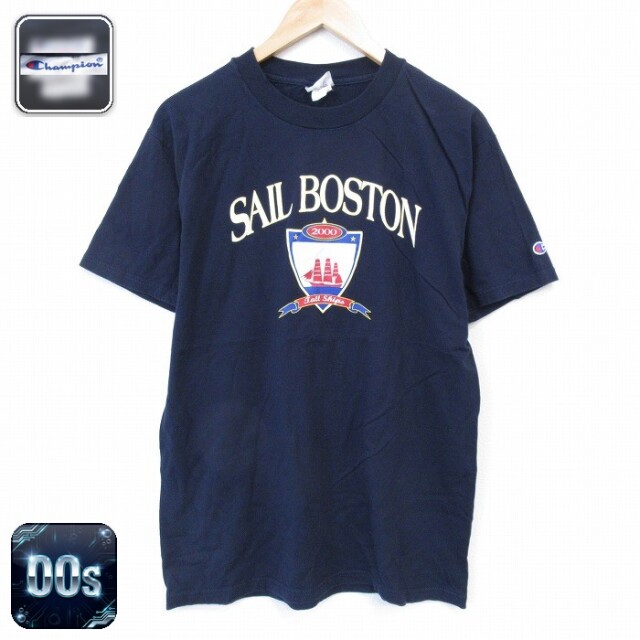チャンピオン 00s 半袖Tシャツ ボストン ネイビー L | 古着