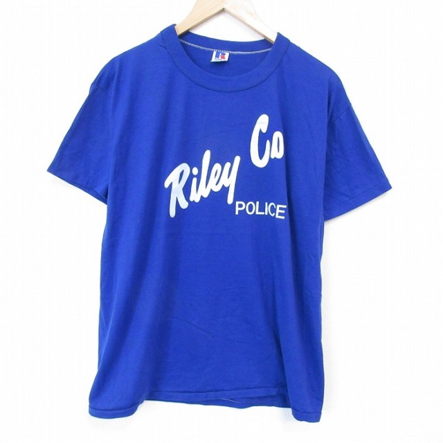 ラッセル 80s 半袖Tシャツ ポリス ブルー L | 古着