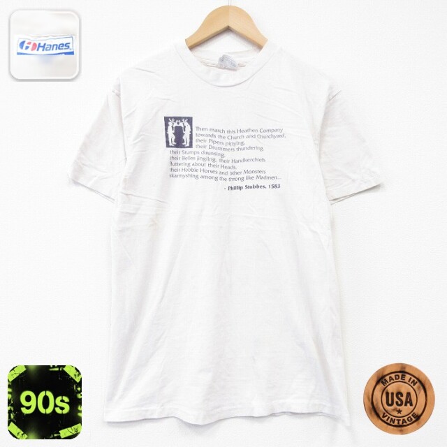 【50%OFF】ヘインズ 90s 半袖Tシャツ フィリップスタブス ホワイト M | 古着