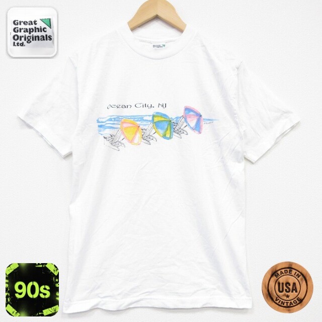 【50%OFF】90s 半袖Tシャツ オーシャンシティ ホワイト M | 古着