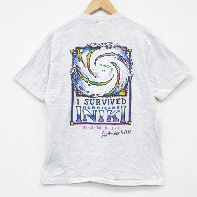 クレイジーシャツ 90s 半袖Tシャツ ハリケーンイニキ グレー L | 古着