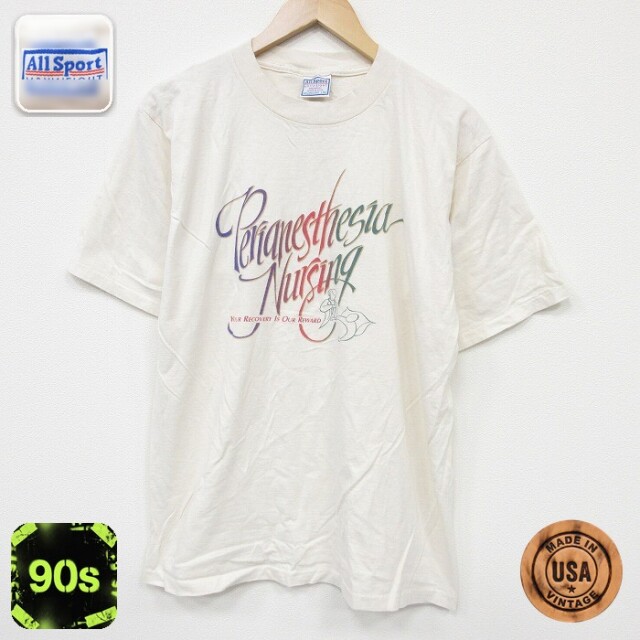 【50%OFF】All Sport 90s 半袖Tシャツ Nursing 生成り L | 古着