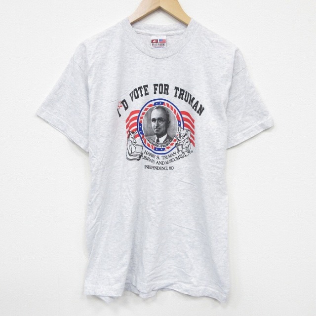 【50%OFF】00s 半袖Tシャツ ハリートルーマン大統領 グレー L | 古着