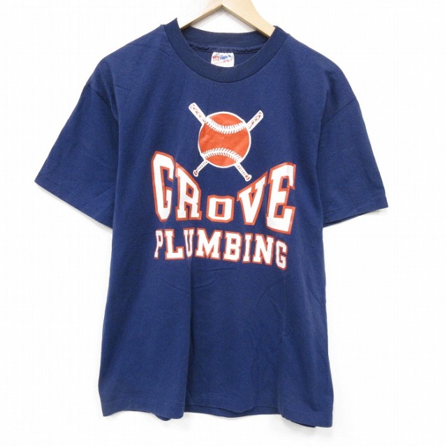 ヘインズ 90s 半袖Tシャツ GROVE ネイビー L | 古着
