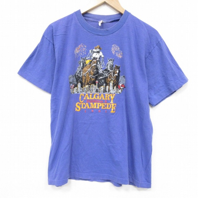 90s 半袖Tシャツ 馬車 パープル L | 古着