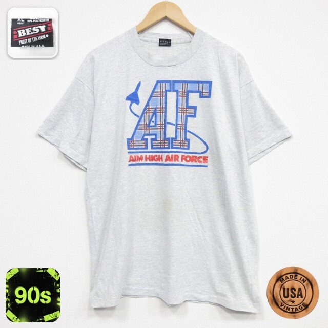 【50%OFF】フルーツオブザルーム 90s 半袖Tシャツ AF グレー XL | 古着