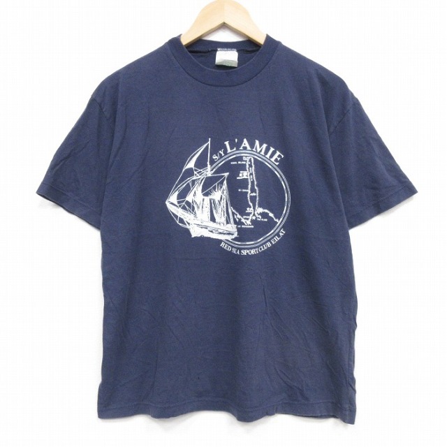 80s 半袖Tシャツ 船 ネイビー L | 古着