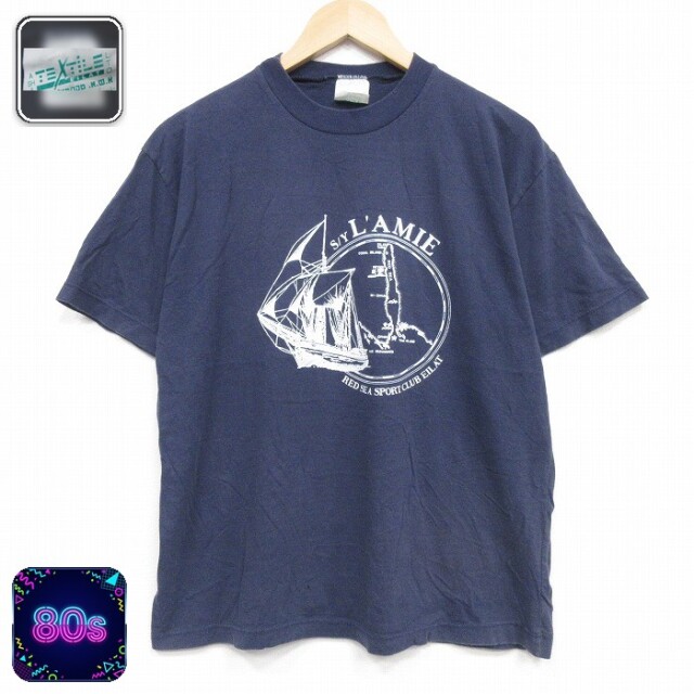 80s 半袖Tシャツ 船 ネイビー L | 古着